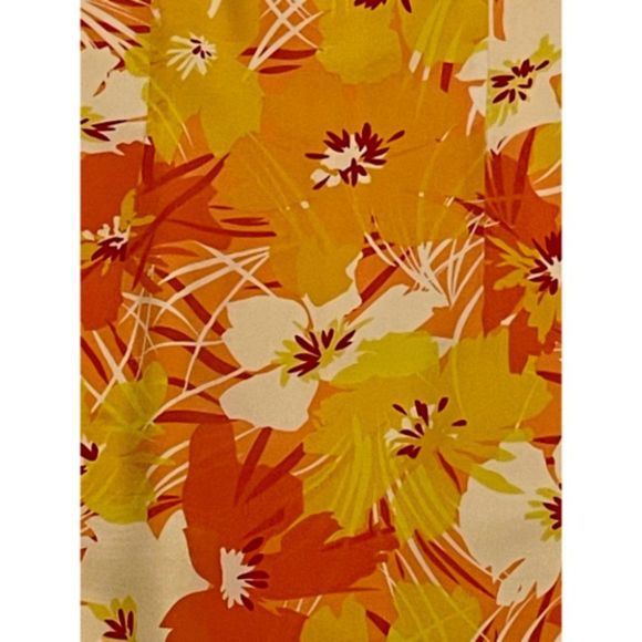 100% silk sheath dress/Casual Corner/ yellows, oranges/white/sleeveless/lined - Picture 12 of 14